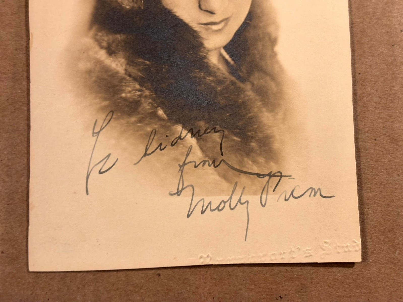 Molly Picon Rare Very Early Autographed Small Photo 20s Mamele Fiddler On Roof