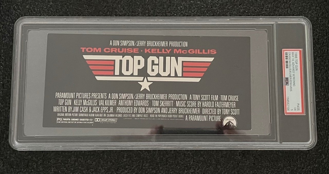 Top Gun 1986 Advance Screening Ticket PSA 5 – Pop 2. Only 1 higher. Tom Cruise