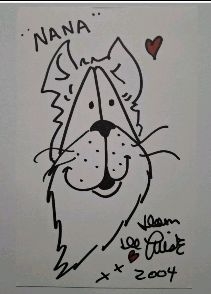 DOM DeLUISE – LATE ACTOR COMEDIAN SIGNED HAND DRAWN SKETCH – THE CANNONBALL RUN