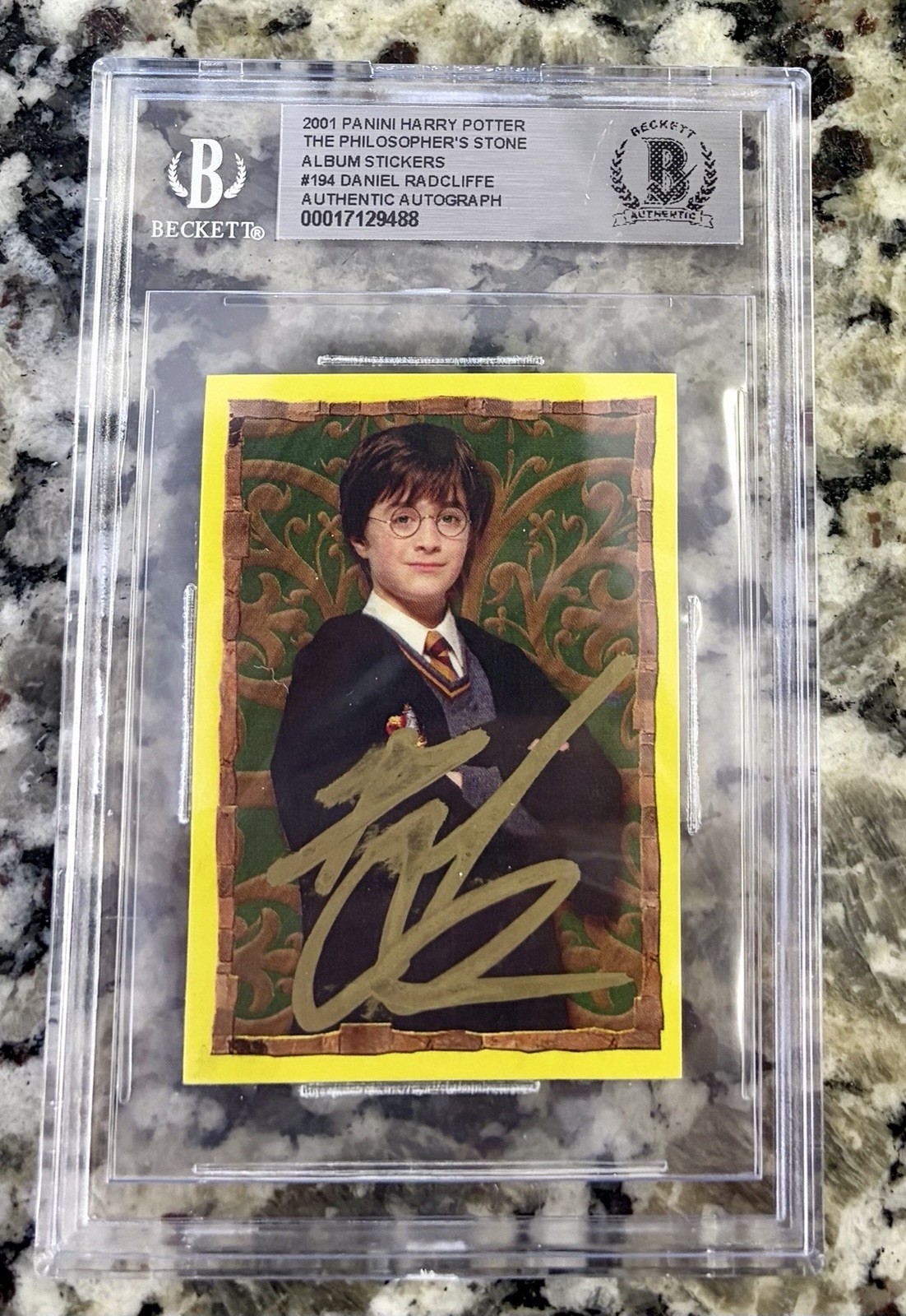 GEM! Daniel Radcliffe SIGNED Harry Potter 2001 Panini Rookie Card #194- BGS COA