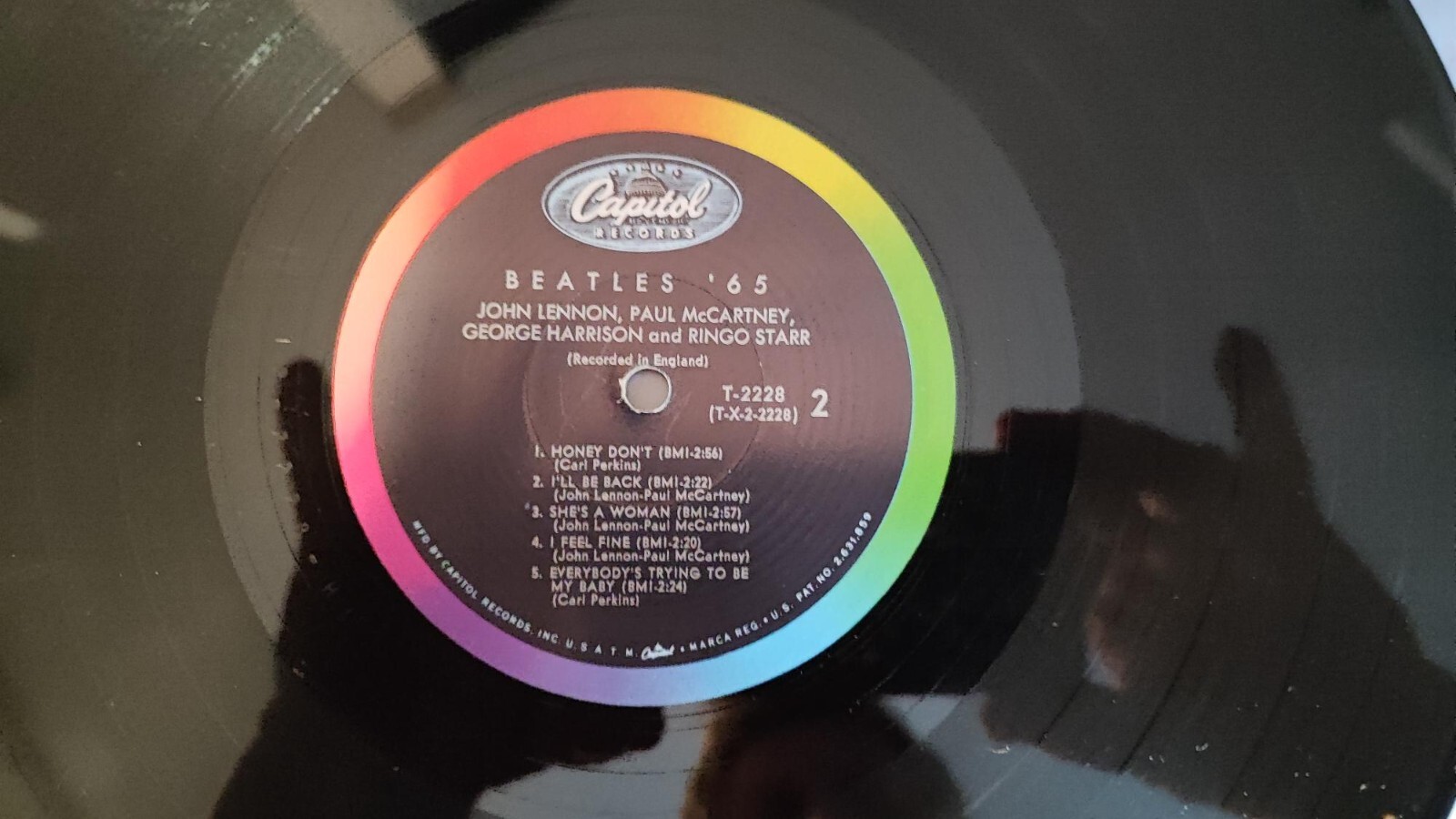Original VG++ to NM- “Mono” Beatles 65′ on The Original Capitol Rainbow Label