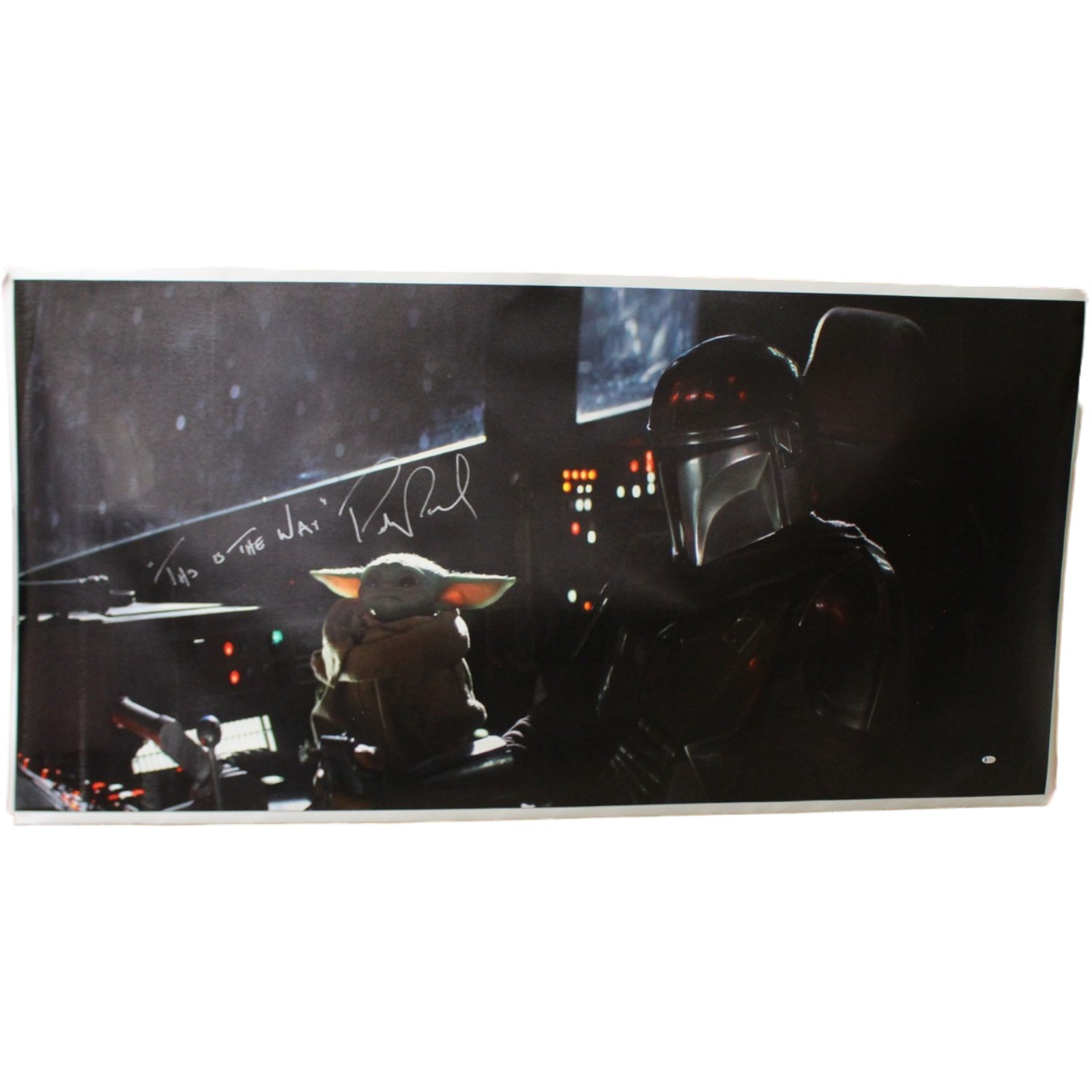 Pedro Pascal Autographed Mandalorian 36×48 Canvas This is The Way Beckett 56604