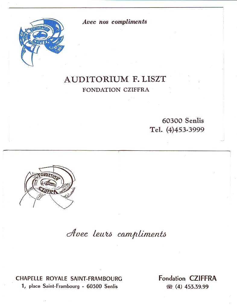 GEORGES CZIFFRA FOUNDATION 2 letters from his wife Soleilka & 2 carte de visites