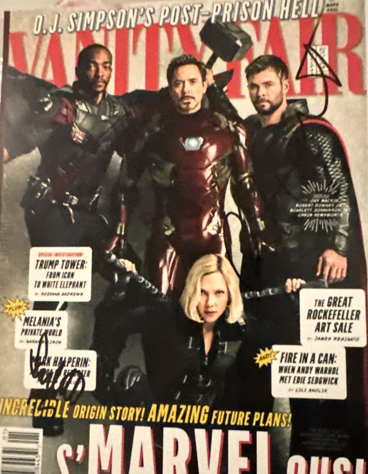 MULTI Signed Autographed Marvel Super Heroes 8X10 Scarlett Johansson, Chris Hemm