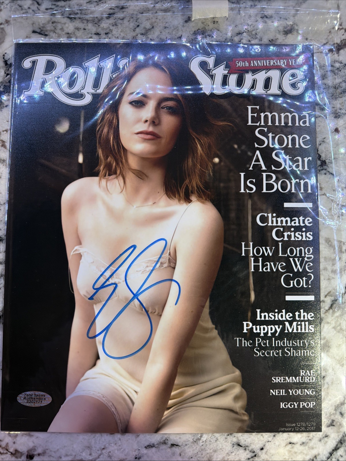 Emma Stone AUTOGRAPH Hand Signed 8×10 Photo With COA Rolling Stone Cover