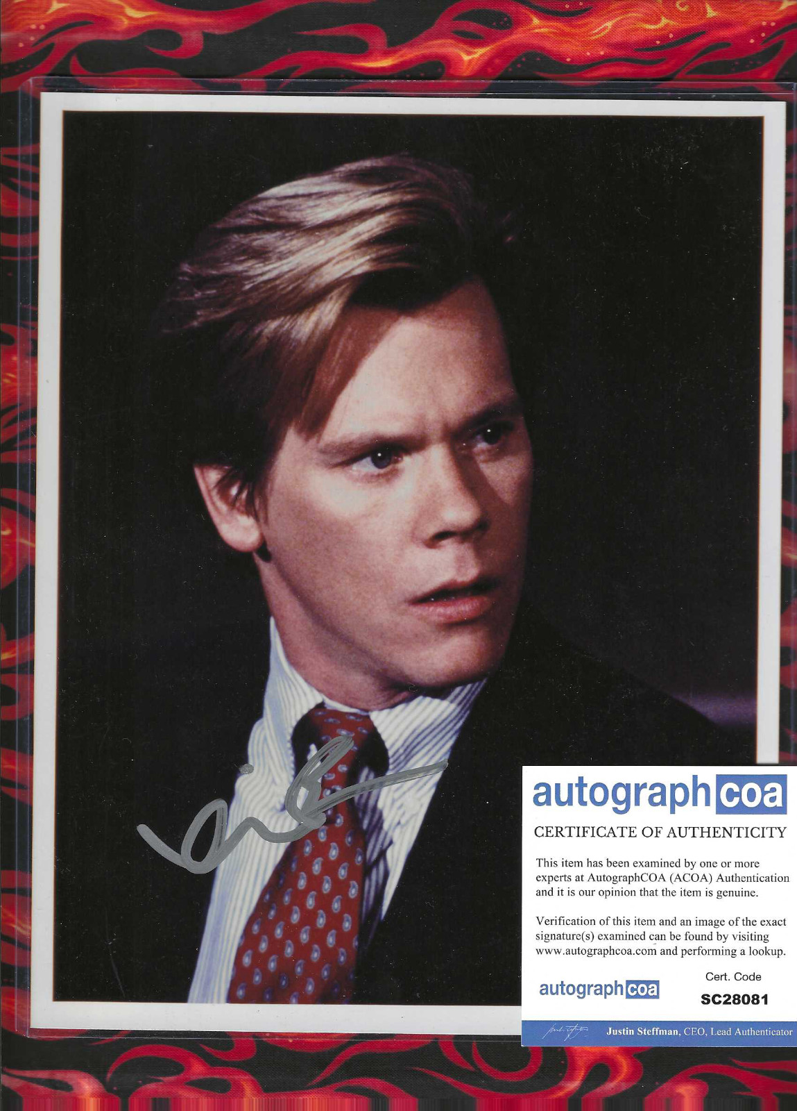 1988 Criminal Law Kevin Bacon Signed 8×10 Photo ACOA COA Animal House Apollo 13