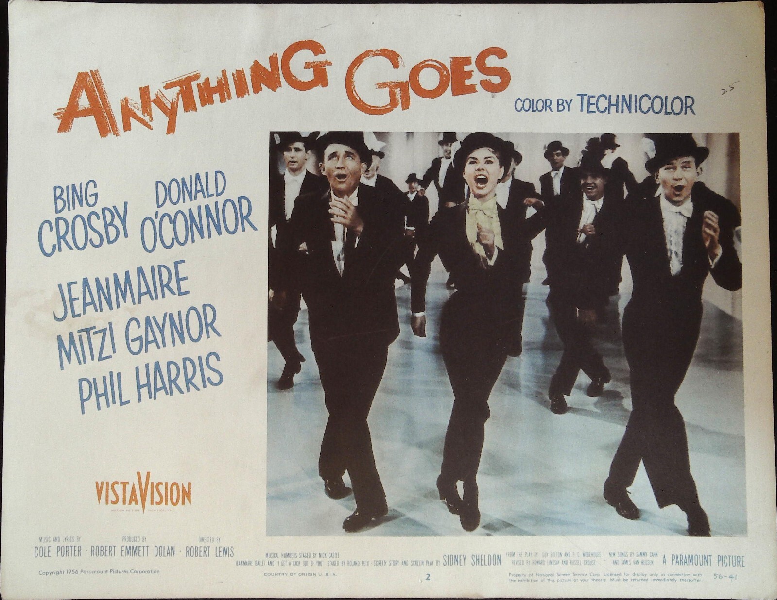 Anything Goes Lot of Six Lobby Cards Bing Crosby, Donald O’Connor, Mitzi Gaynor!