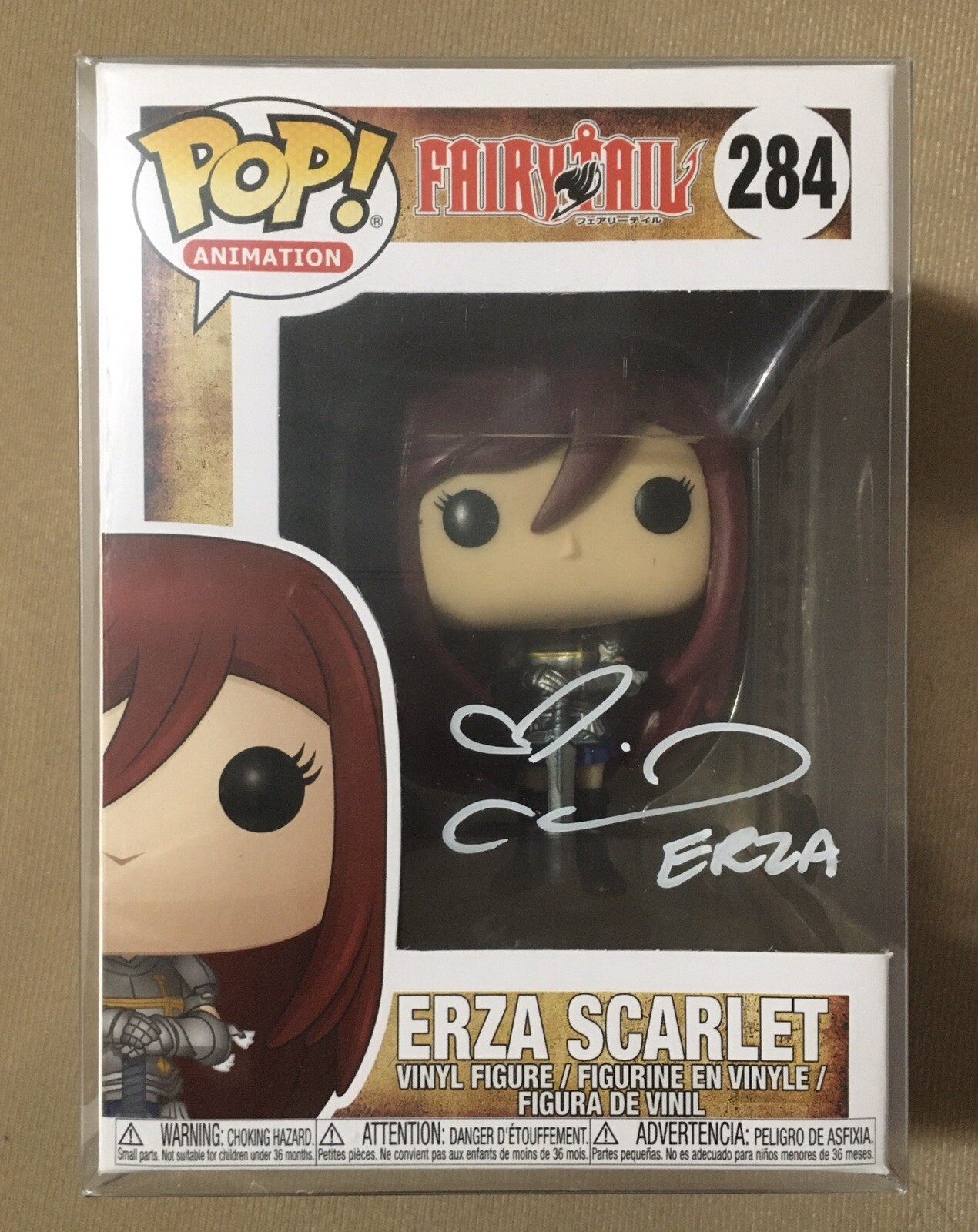 Colleen Clinkenbeard Signed Erza Scarlet Funko Pop 284. Fairy Tail. Beckett COA
