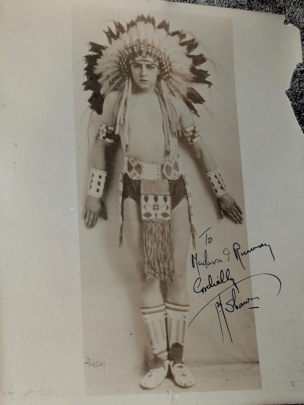 Early Antique Ted Shawn Dancer Original 1921 Signed Autographed Photo