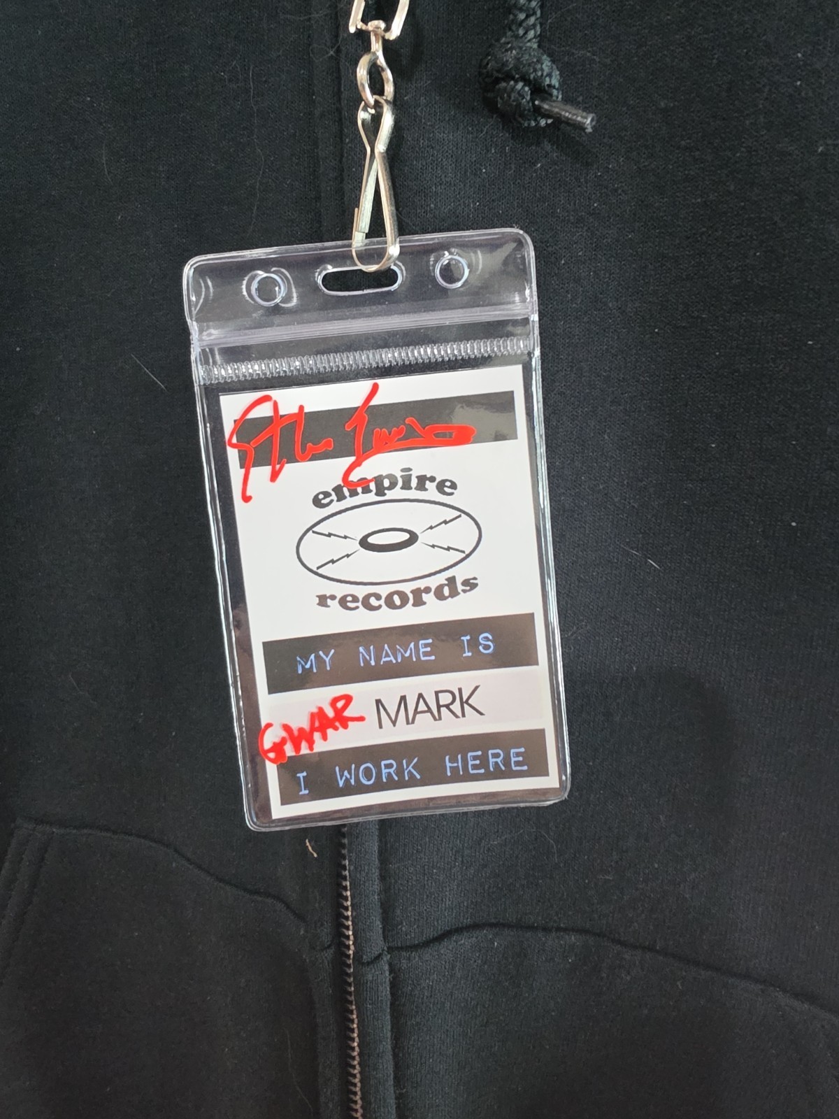 Ethan Embry Signed Empire Records Name Tag With HorrorHound COA