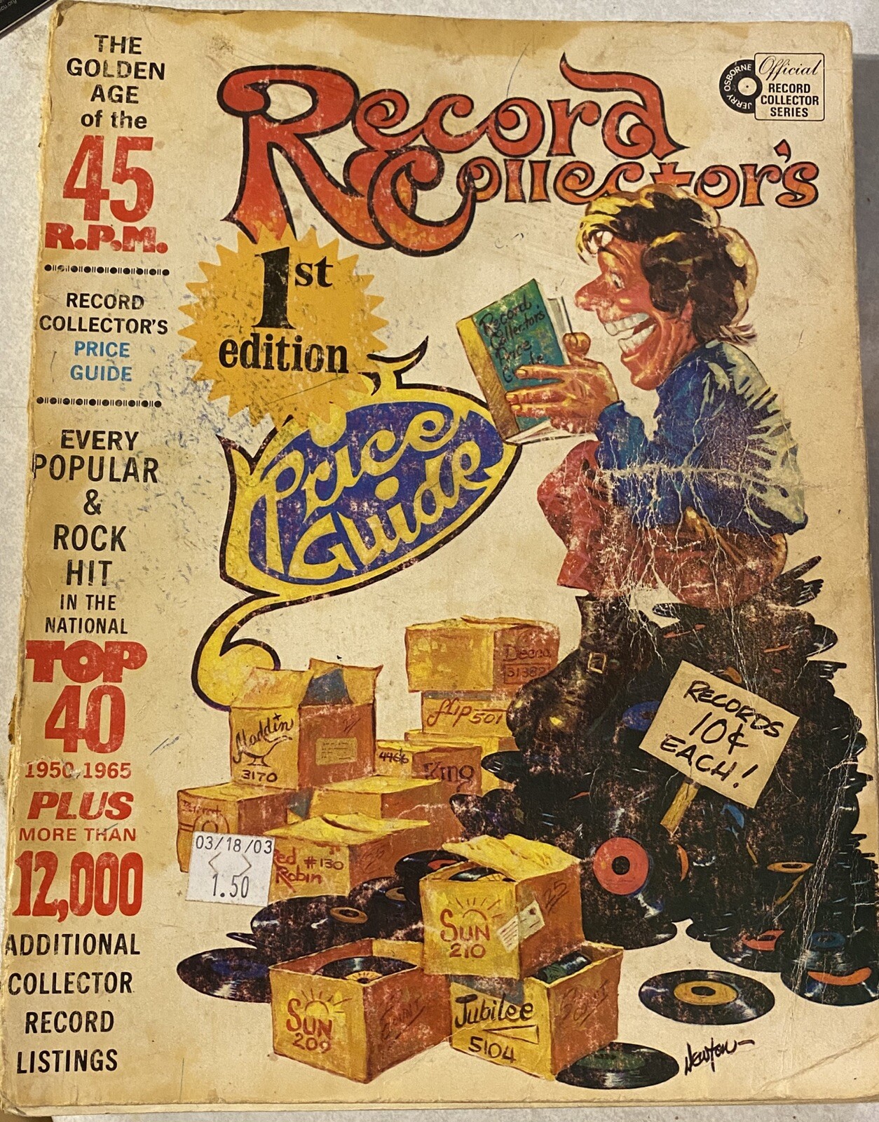 Vintage 1976 Record Collector’s Price Guide 1st Edition Osborne 45’s Pop & Rock