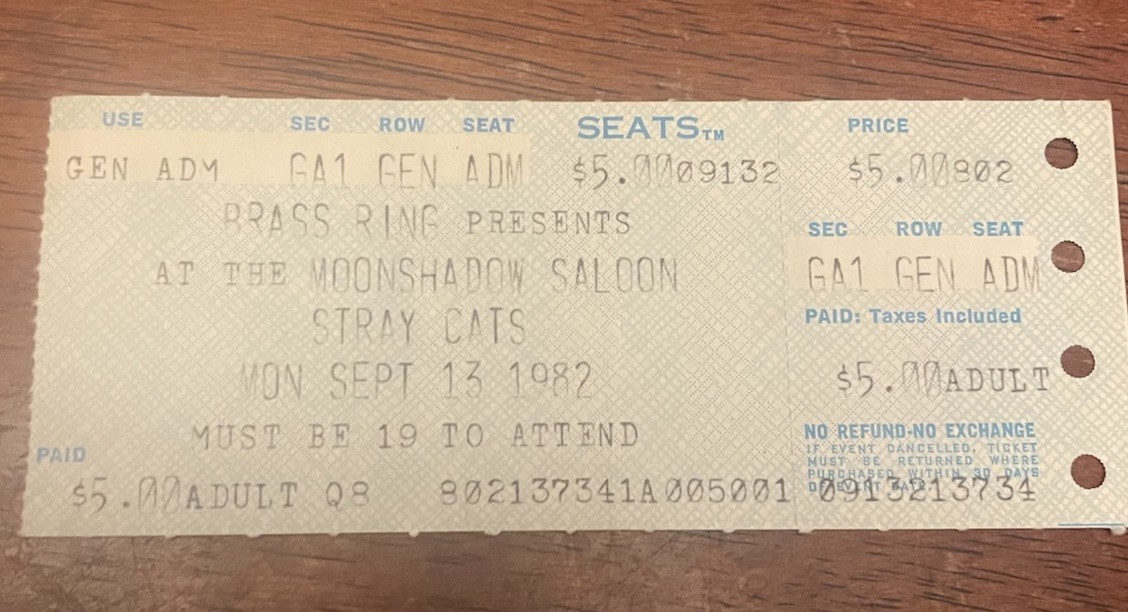 Brass Ring Presents STRAY CATS at Woodshadow Saloon Sept 13, So/13. 1982 AtlantG