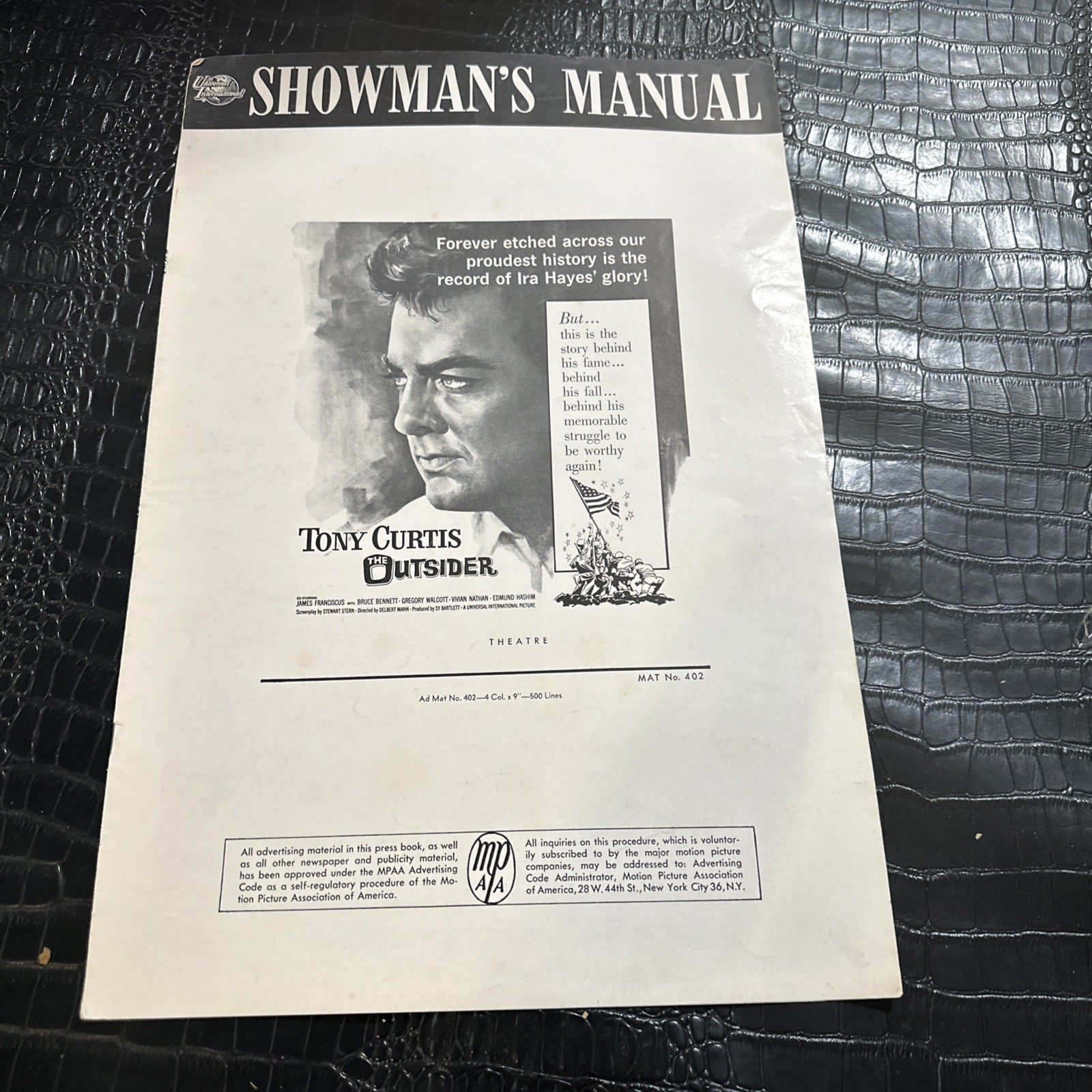 “The Outsider” Original Movie Press Book 1961 (uncut)