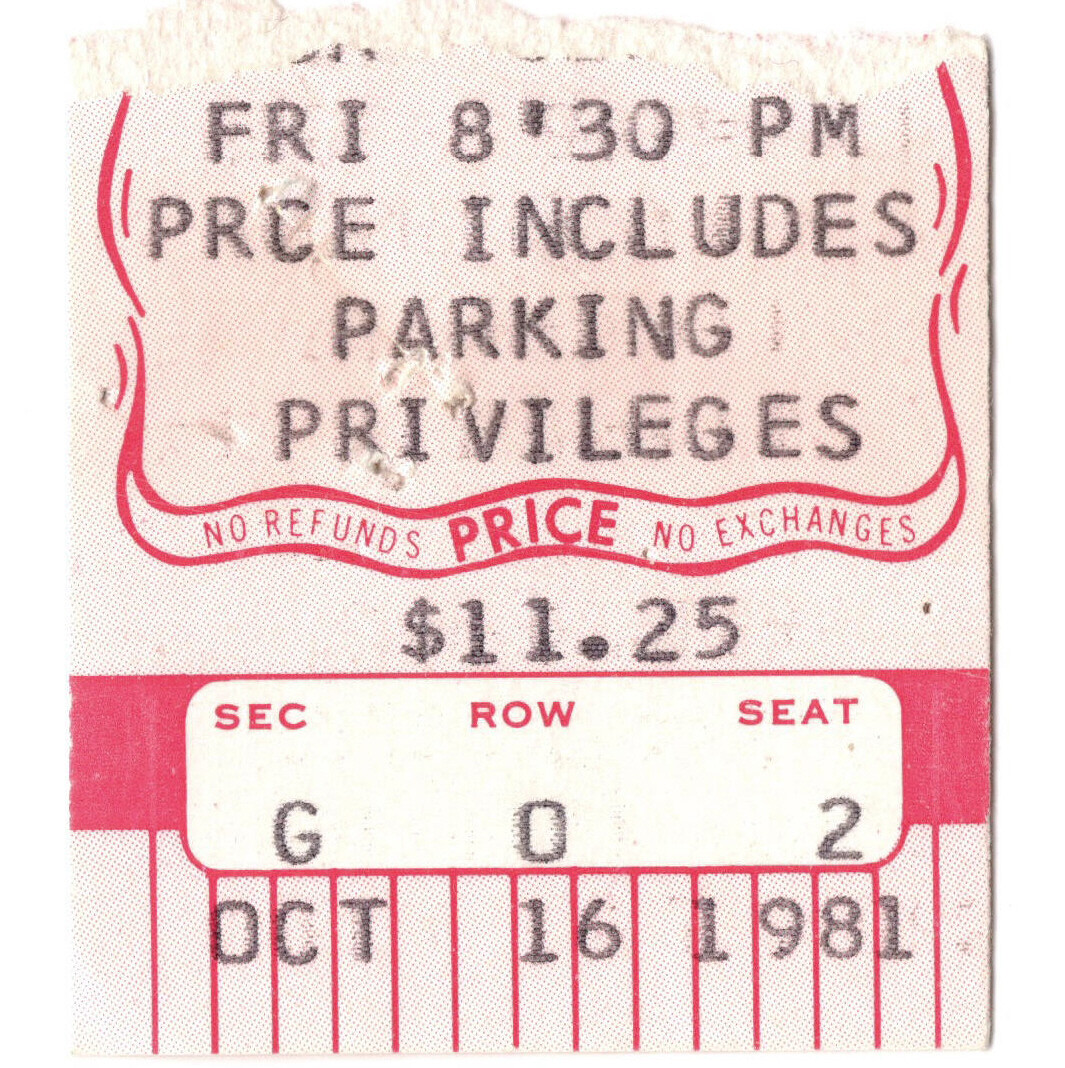 FRANKIE VALLI & THE FOUR SEASONS Concert Ticket Stub WESTBURY NY 10/16/81 Rare
