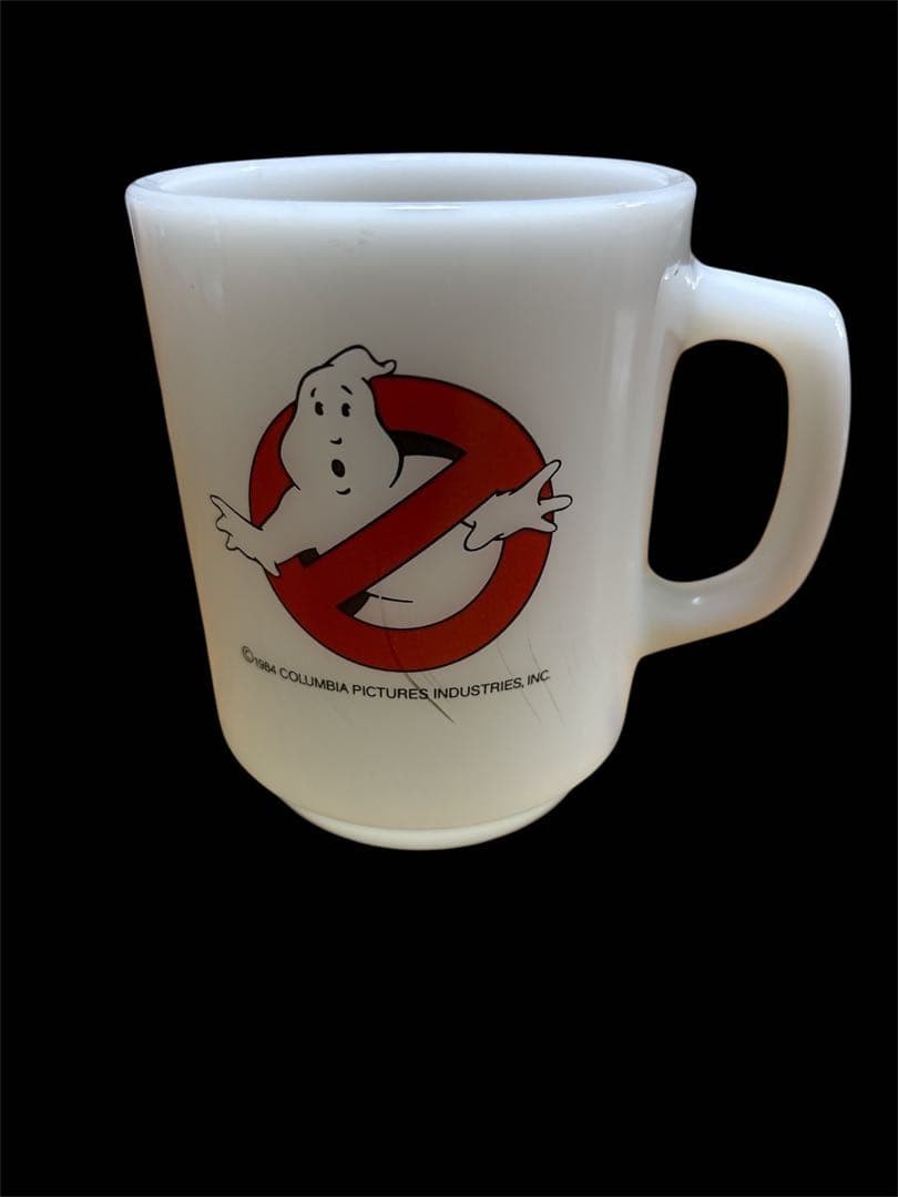 Ghostbusters Mug Anchor Hocking MilkGlass Drinkware Collectible 9 oz Advertising