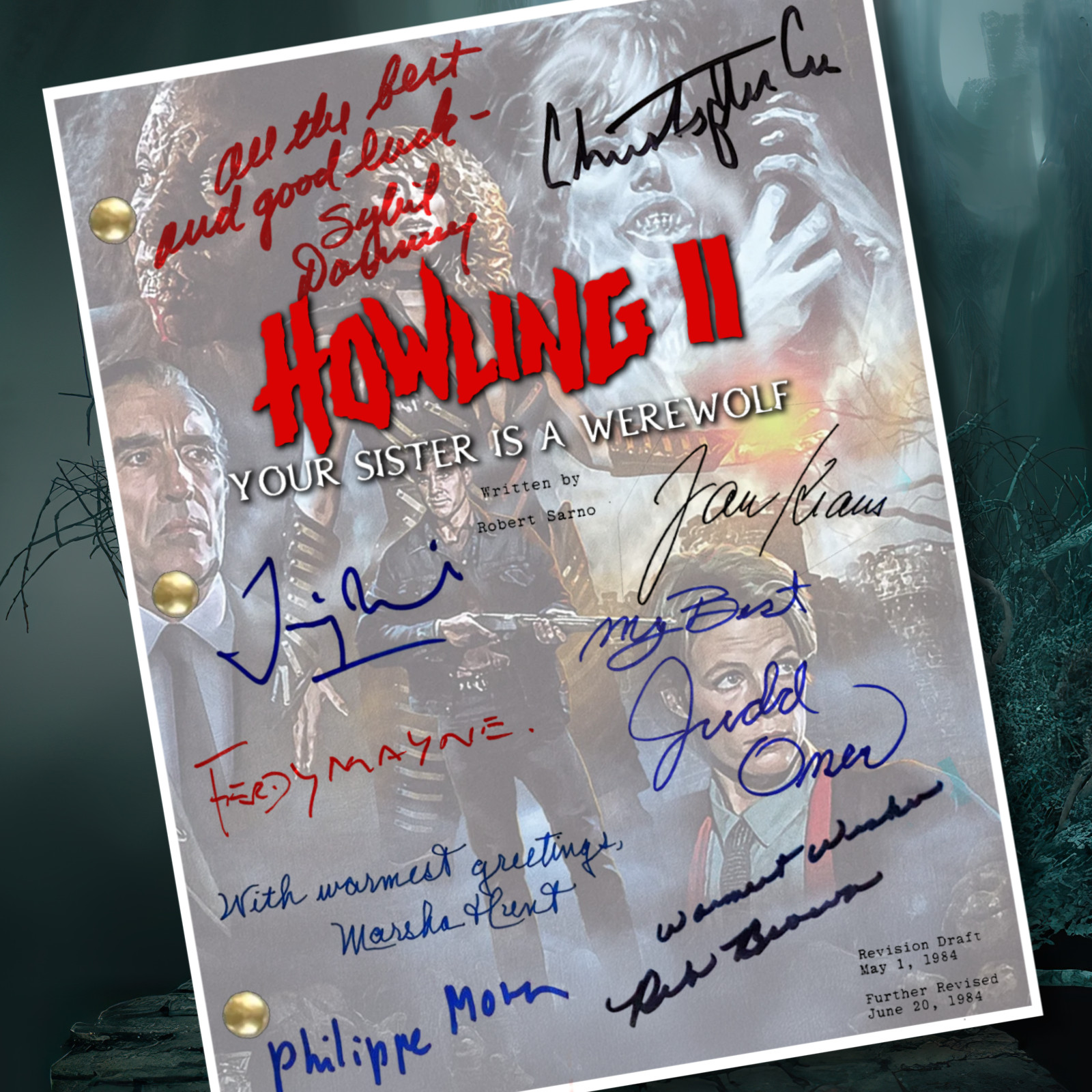 Howling II Script Signed Autograph Reprints Horror Halloween Werewolfs