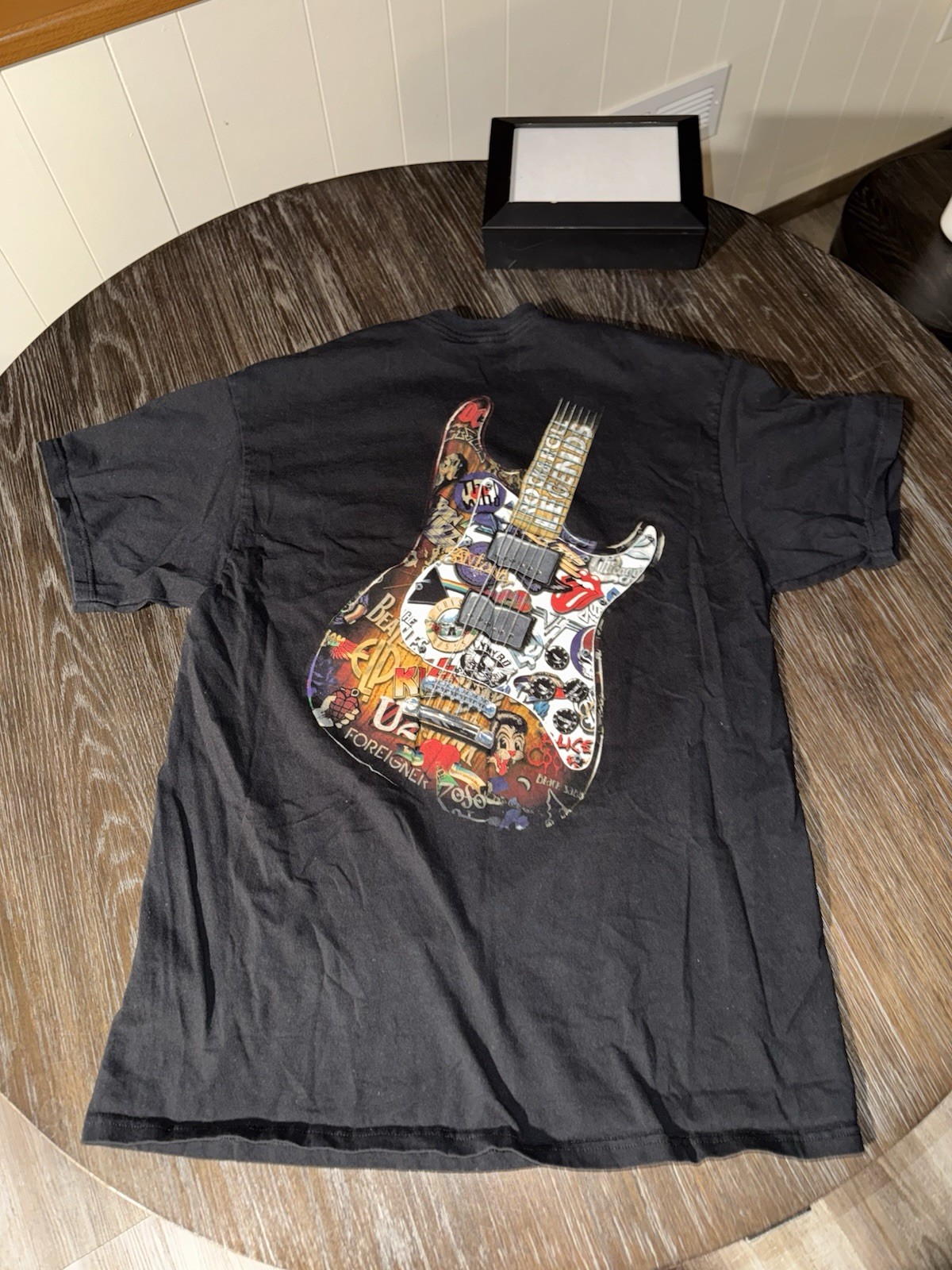 80s Rock Bands GNR Guns Roses, U2 Van Halen Shirt Mens XL Black Vintage Y2K,