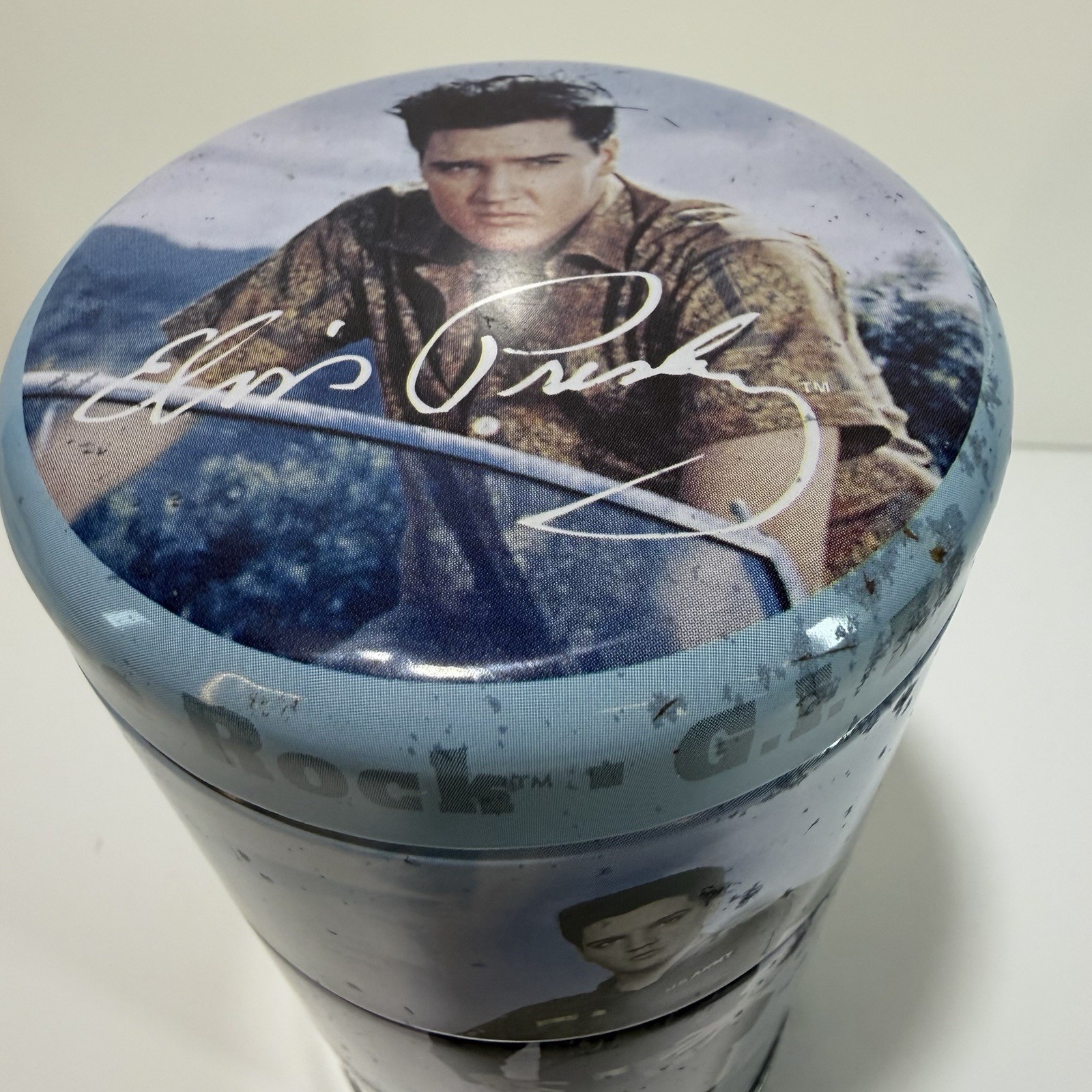 Elvis Ptrsley Stackable Collectible Tin GI Blues Viva Las Vegas Jailhouse Rock
