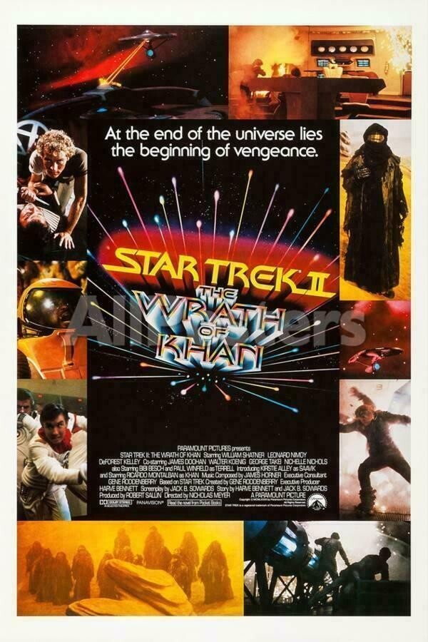STAR TREK II THE WRATH OF KHAN ORIGINAL ROLLED 27X41 MOVIE POSTER LEONARD NIMOY