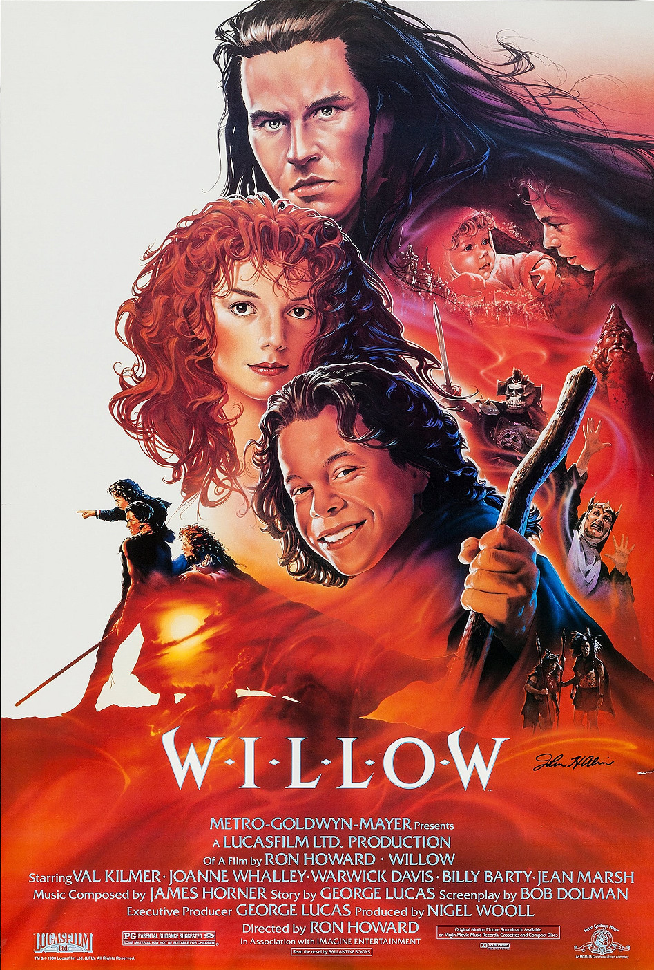 1988 Willow Movie Poster Print Willow Ufgood Madmartigan Sorsha Queen Bavmorda🍿