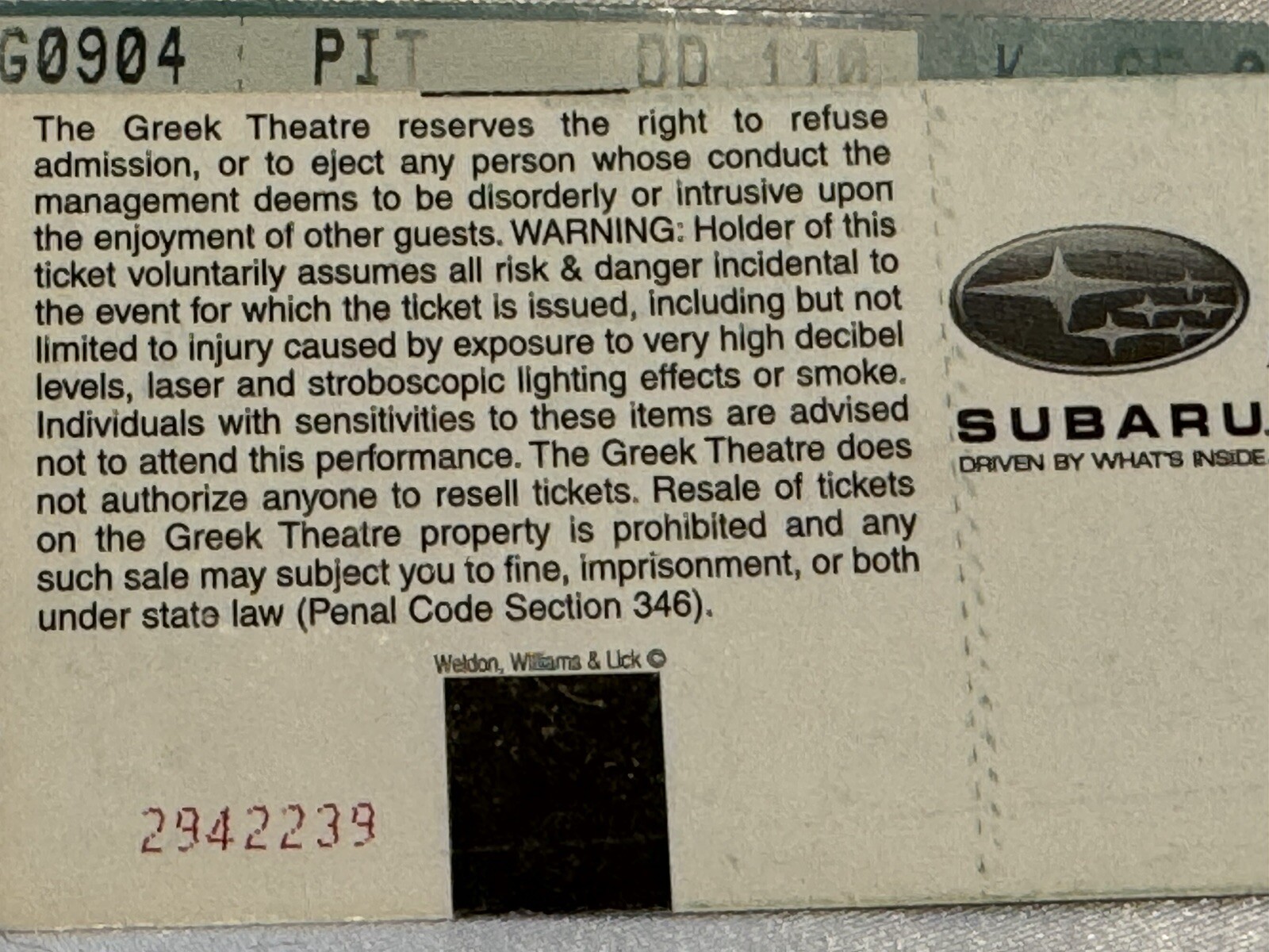 DEEP PURPLE concert ticket stubs – Set 2 September 4, 2004 Vintage