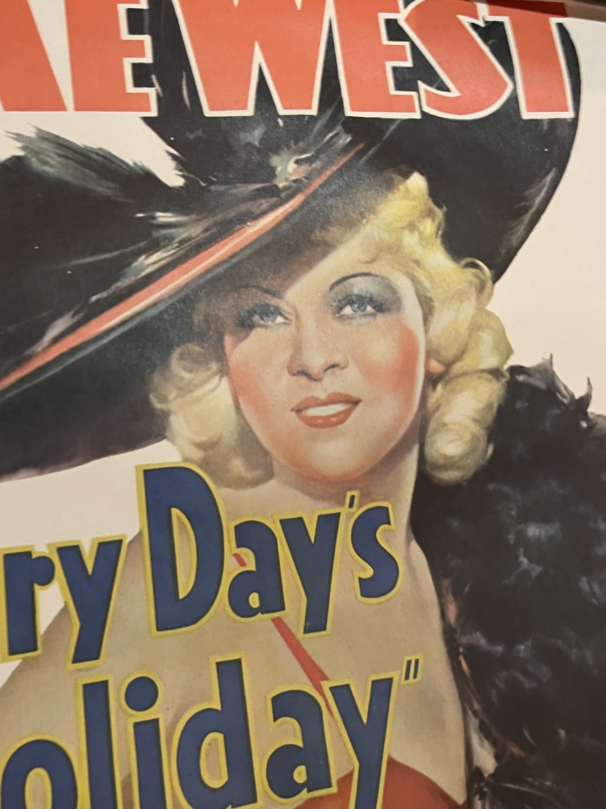 VTG Mae West 1930s Every Days a Holiday Movie Poster Lithograph 29×19.5