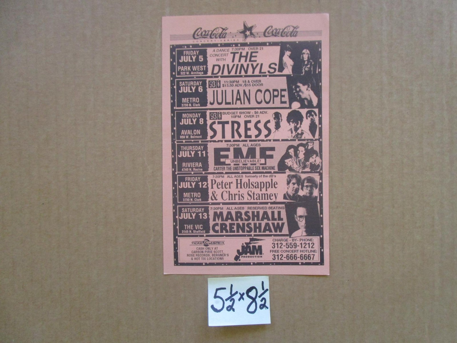 Divinyls / COPE / EMF / Crenshaw / Stress – Chicago Gig Flyers Handbills
