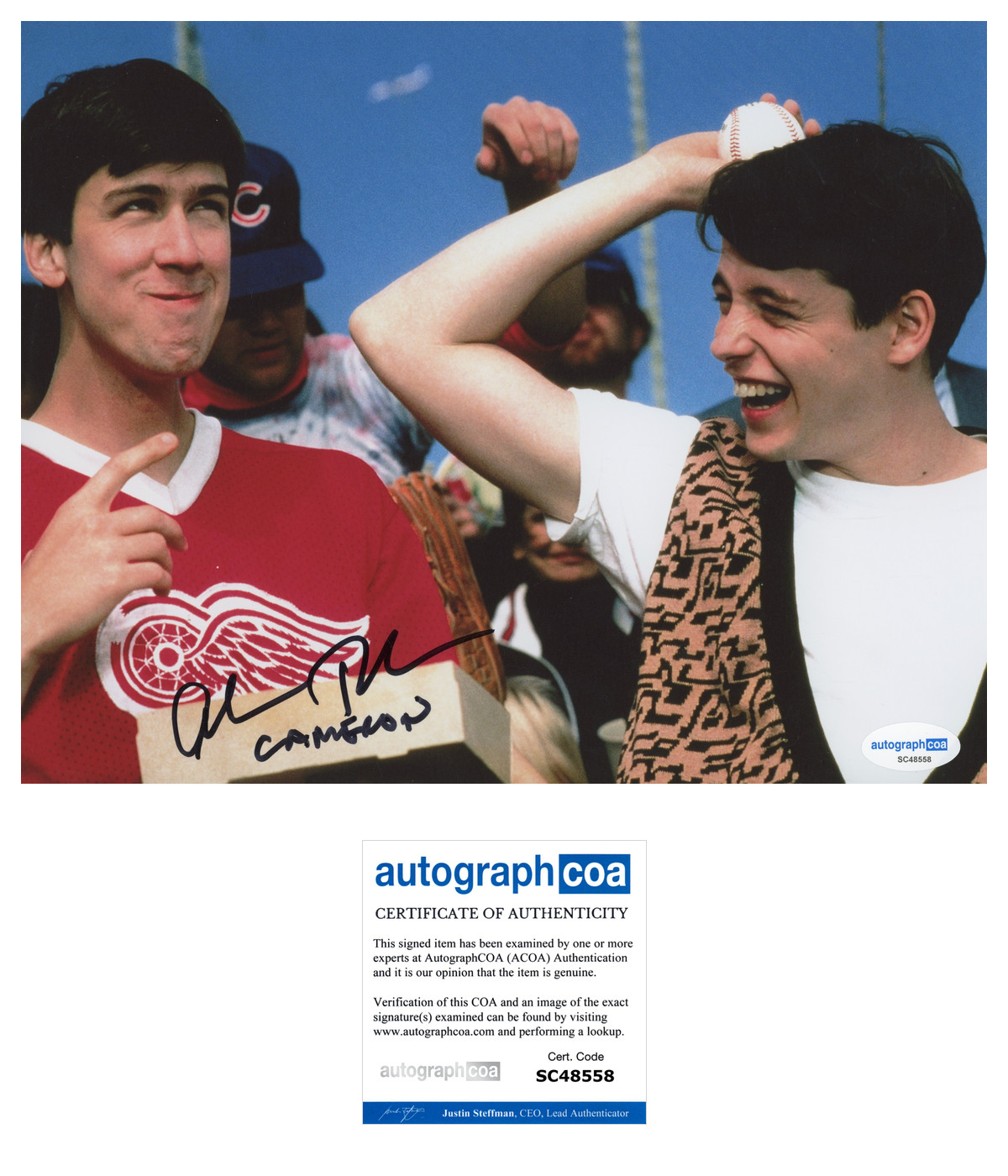 ALAN RUCK FERRIS BUELLER’S DAY OFF SIGNED 8X10 PHOTO CAMERON C AUTOGRAPH ACOA