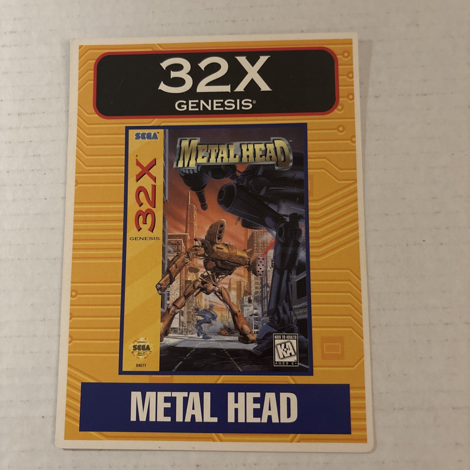 Sega Genesis 32X Metal Head VIDPRO Card Toys R Us Display Card