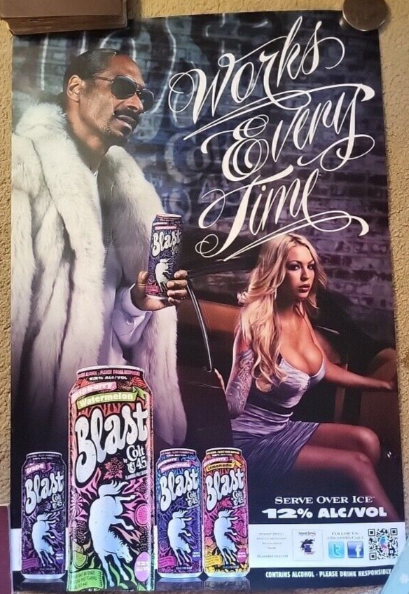 SNOOP DOGG COLT 45 BLAST 36×24″ “Works Every Time” West Coast HIP-HOP poster