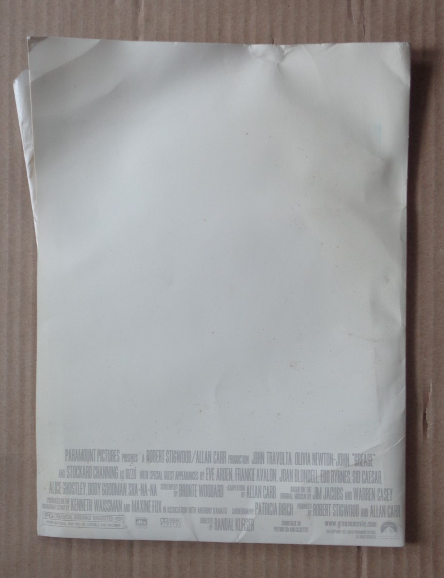 Grease 1998 20th Anniversary press kit John Travolta Olivia Newton-John