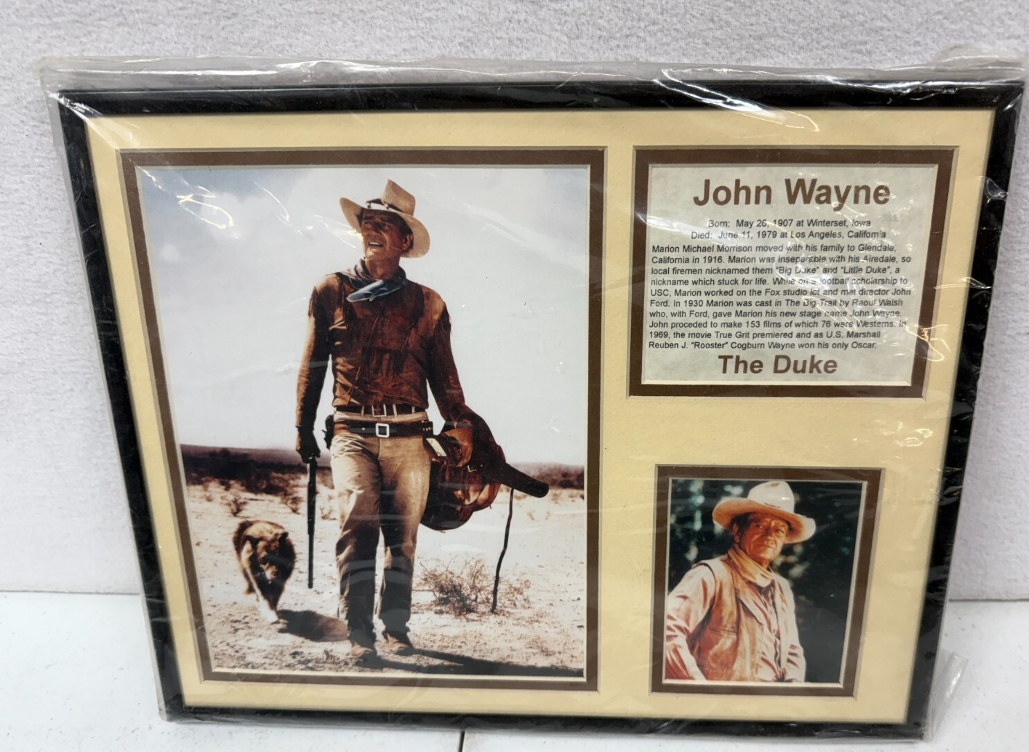 John Wayne The Duke Print Photo Collage Glass Framed 11×14 in