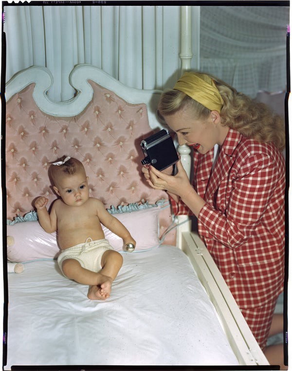 Betty Hutton 1940’s filming baby daughter Lindsay Original 8×10 Transparency