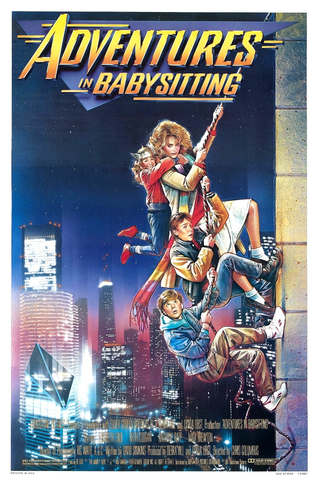 1987 Adventures In Babysitting Movie Poster 11X17 Elisabeth Shue 🍿