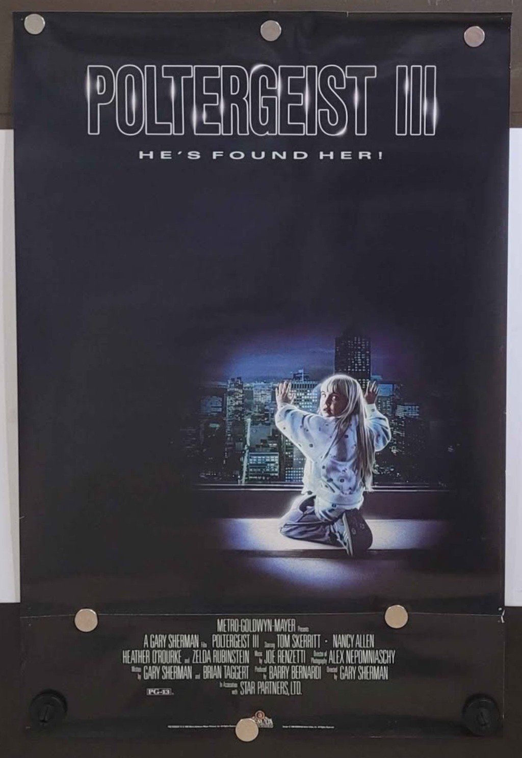 Poltergeist III (1988) Original Vintage movie Promo poster
