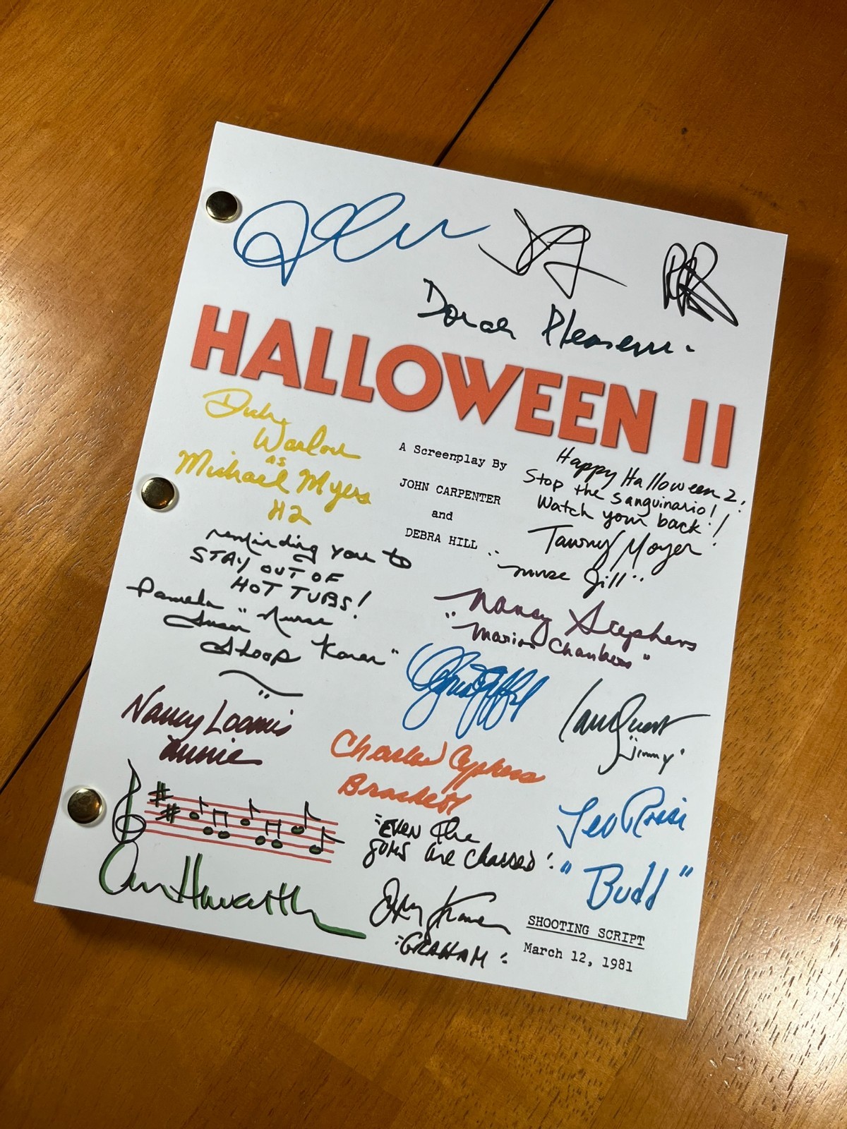 Halloween & Halloween 2 Scripts Signed- Autograph Reprints- Michael Myers