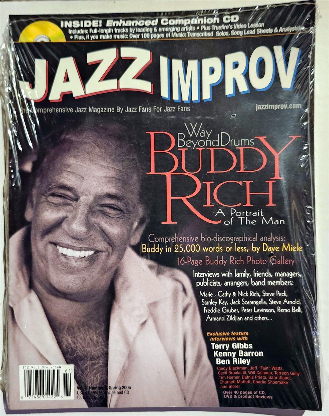 BUDDY RICH 2006 Super Issue NEW Jazz Improv Magazine + CD Terry Gibbs Mint