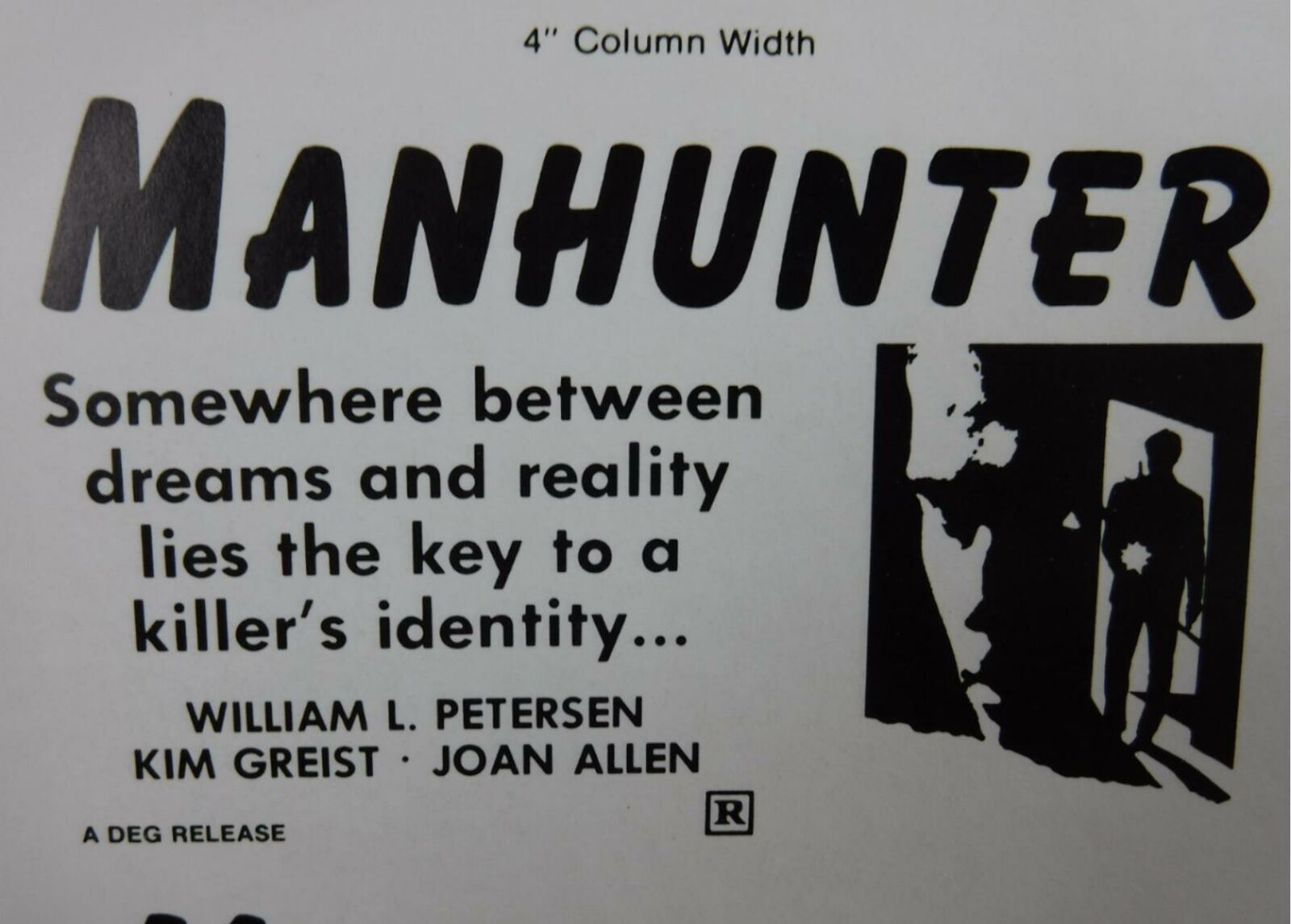 MANHUNTER Movie Mini Ad Sheet Vintage Advertising Hannibal Michael Mann Film