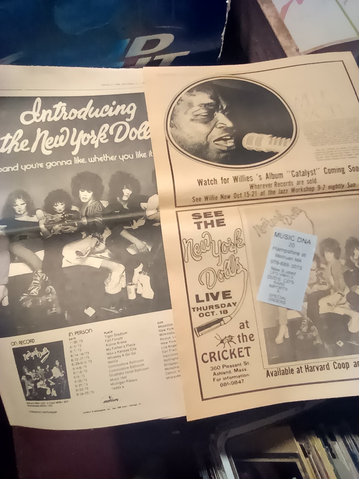 💄 new york dolls concert ads 1973 The cricket matrix felt Max’s Kc Willie dixon