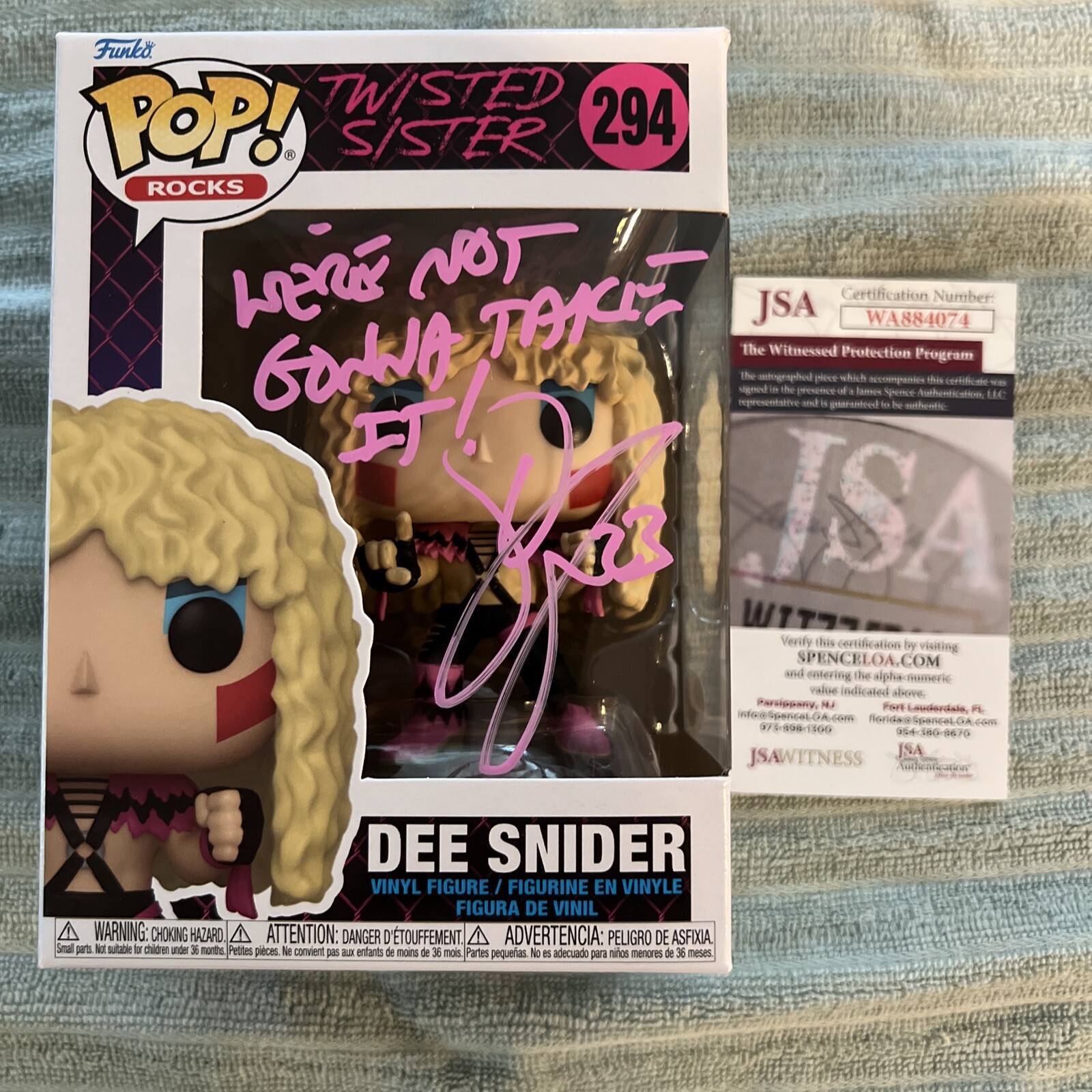 Twisted Sister Dee Snider Signed Funko Pop With Inscription #294 JSA Witnessed
