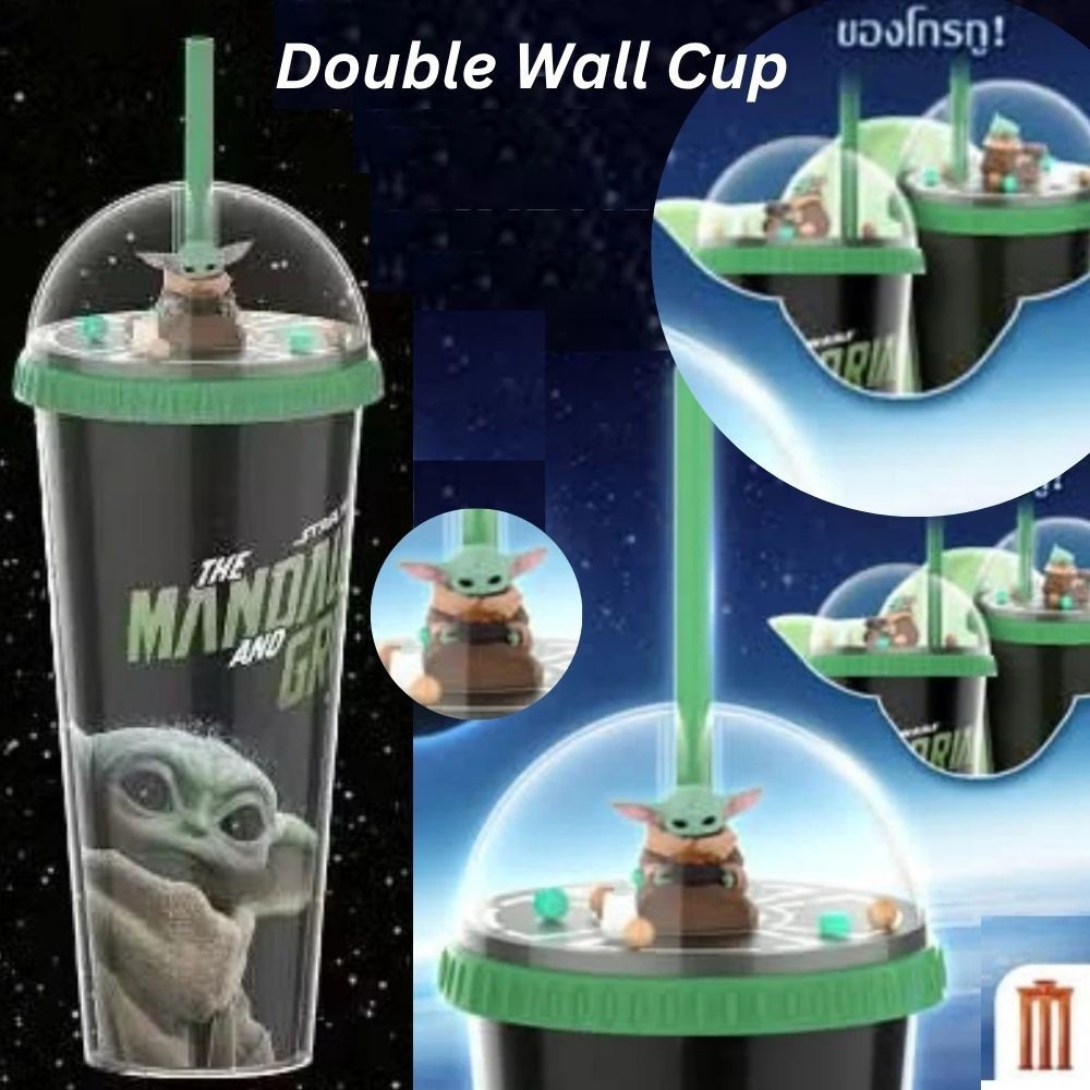 Star Wars The Mandalorian Grogu Popcorn Bucket Tin Tub Double Wall Cup Major