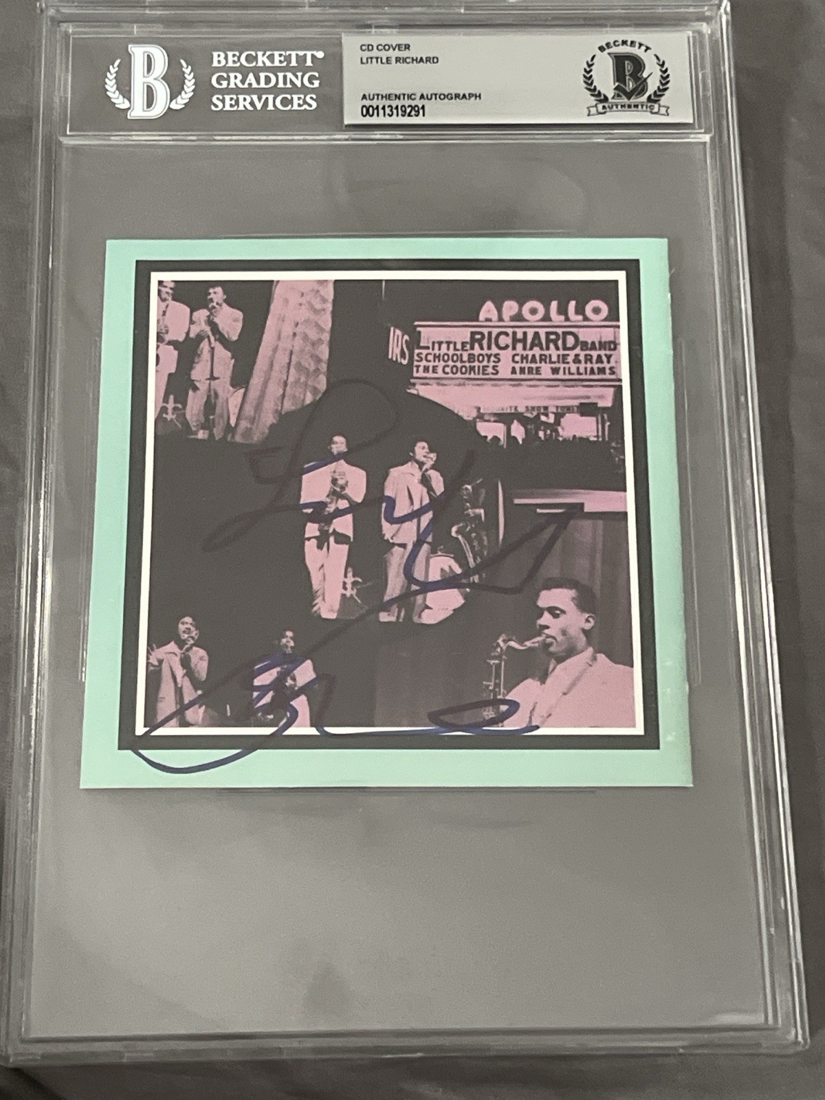 Little Richard Signed CD Cover Apollo Theater Beckett Authenticated Slabbed
