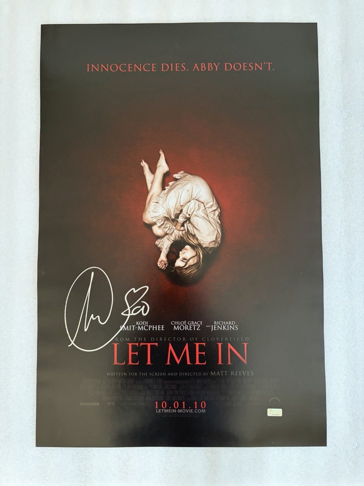 Chloe Grace Moretz Autographed Let Me In Movie Poster 16×24 Auto Horror Vampire
