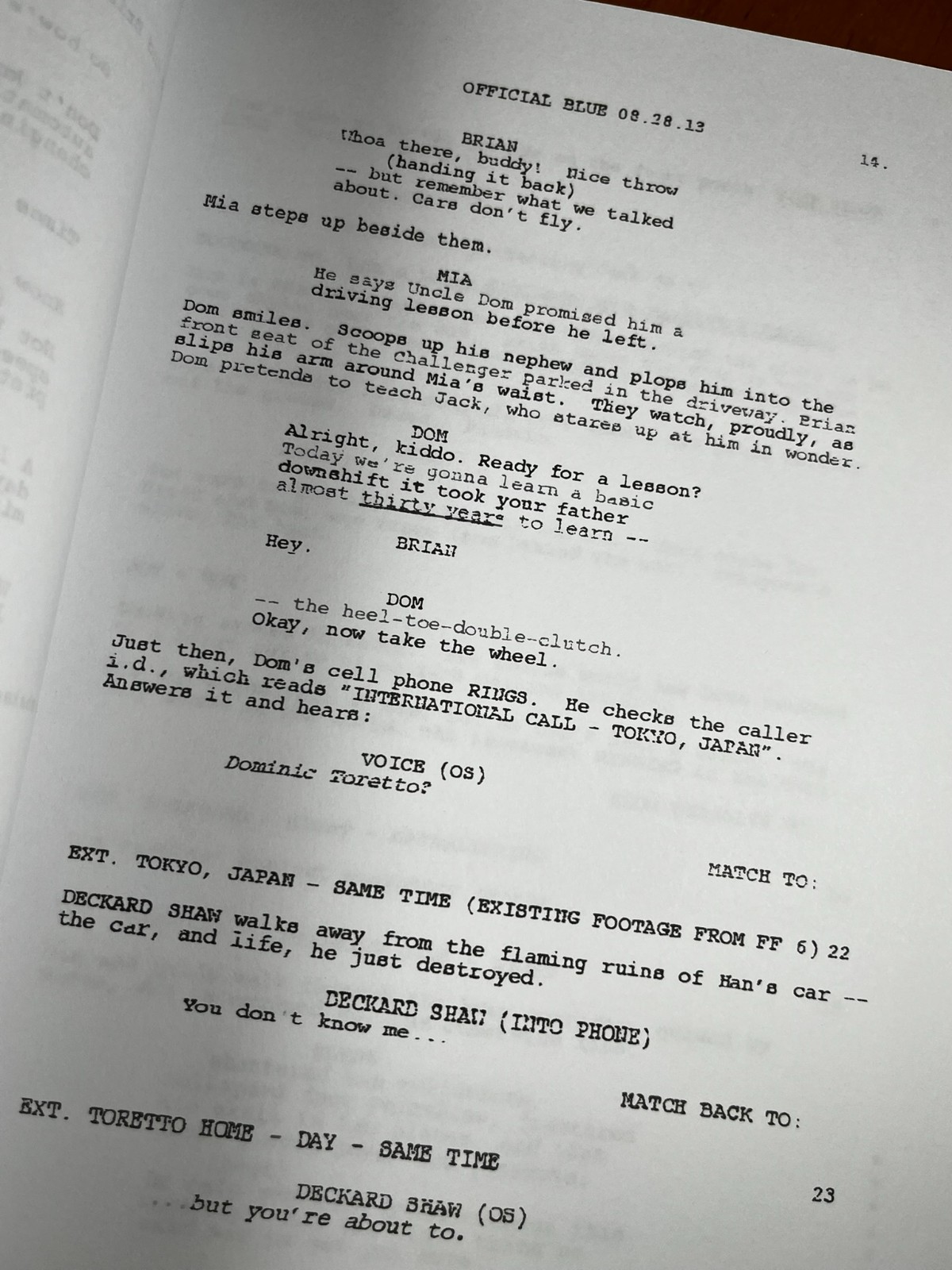 Furious 7 Script Signed- Autograph Reprints- 135 Pages- Fast and Furious 7