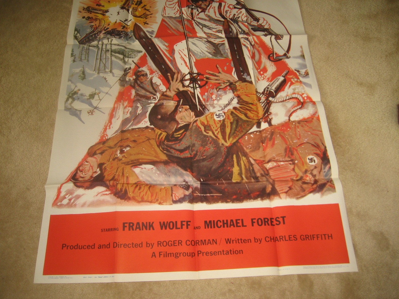 SKI TROOP ATTACK 1960 – Roger Corman / WW II thriller 3 SHEET
