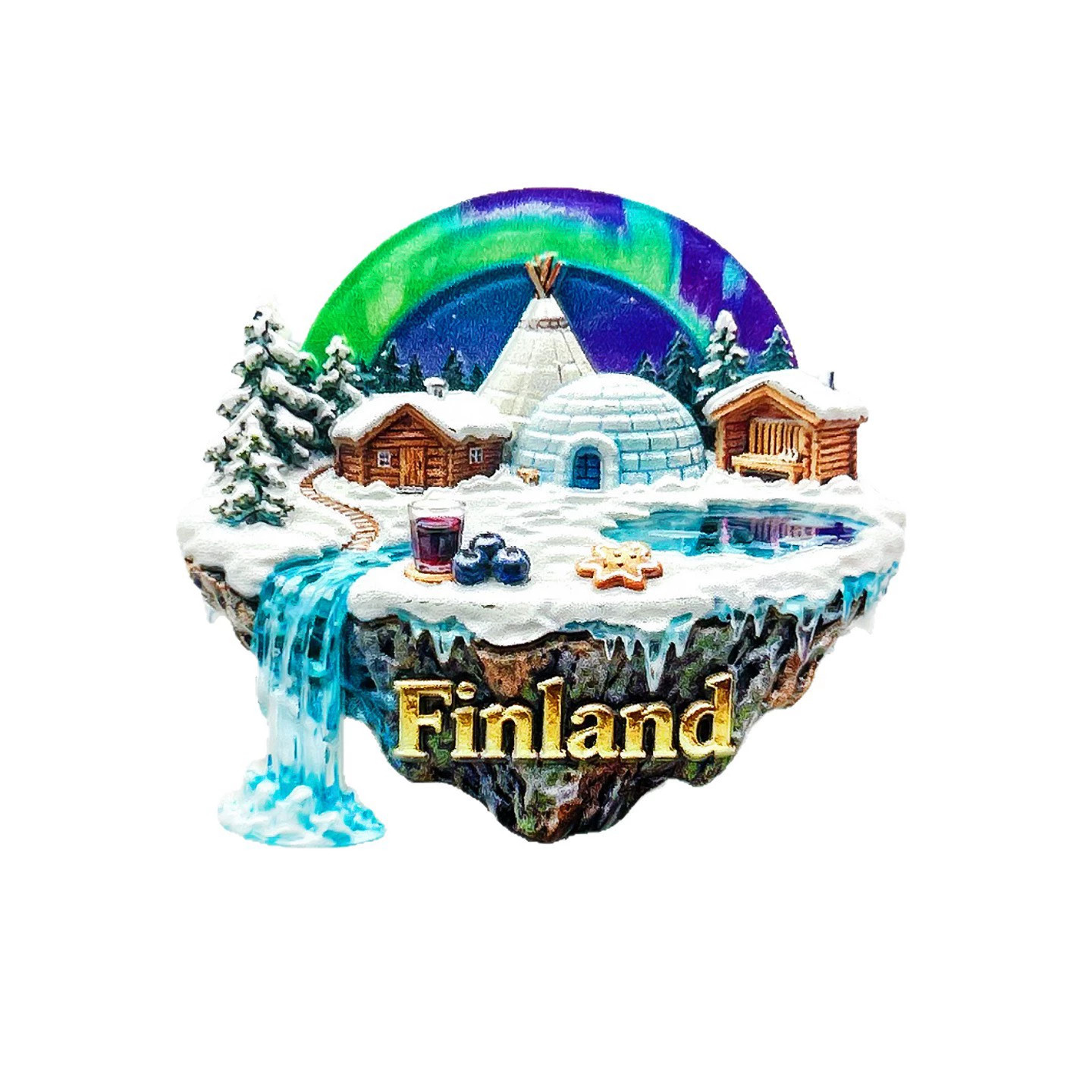 Finland Floating island 3D Fridge Magnet Refrigerator Home Resin Souvenir