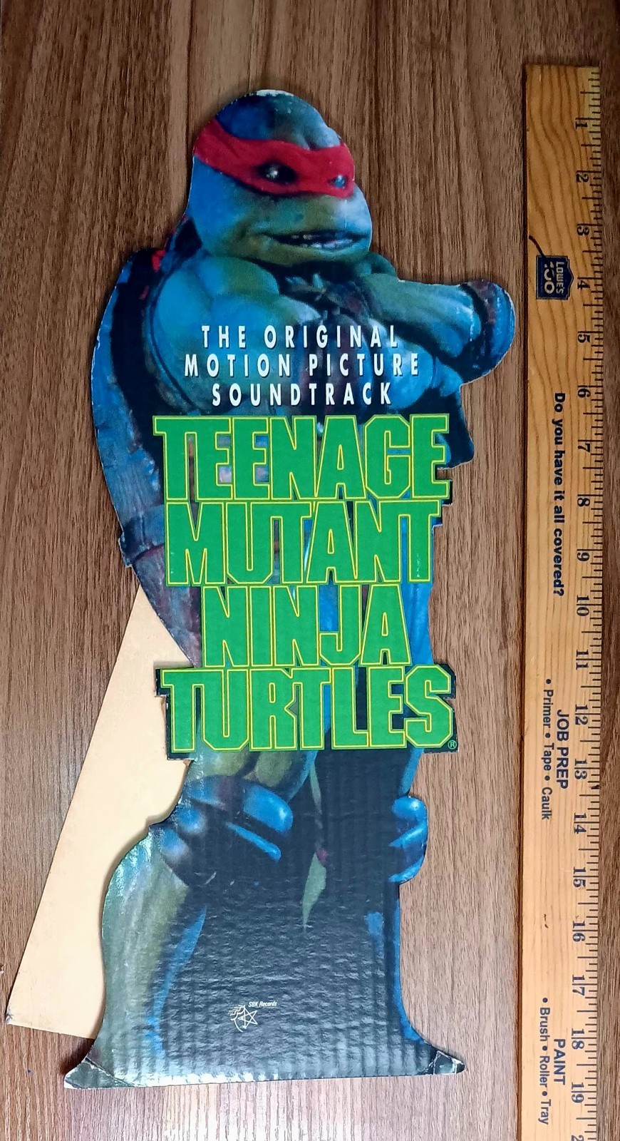 Vintage Teenage Mutant Ninja Turtles Movie Soundtrack Countertop Standee 1990