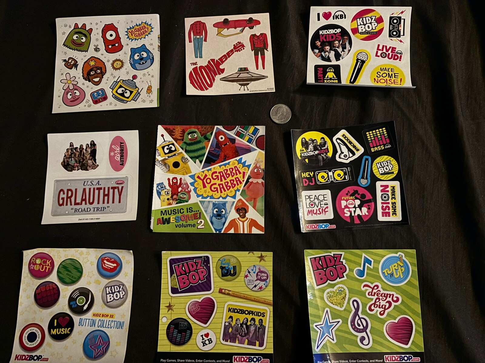 Kidz Bop: +Awesome Stickers ( Lot of 9)-4+4 Inch Sheets, fun vibrant designs