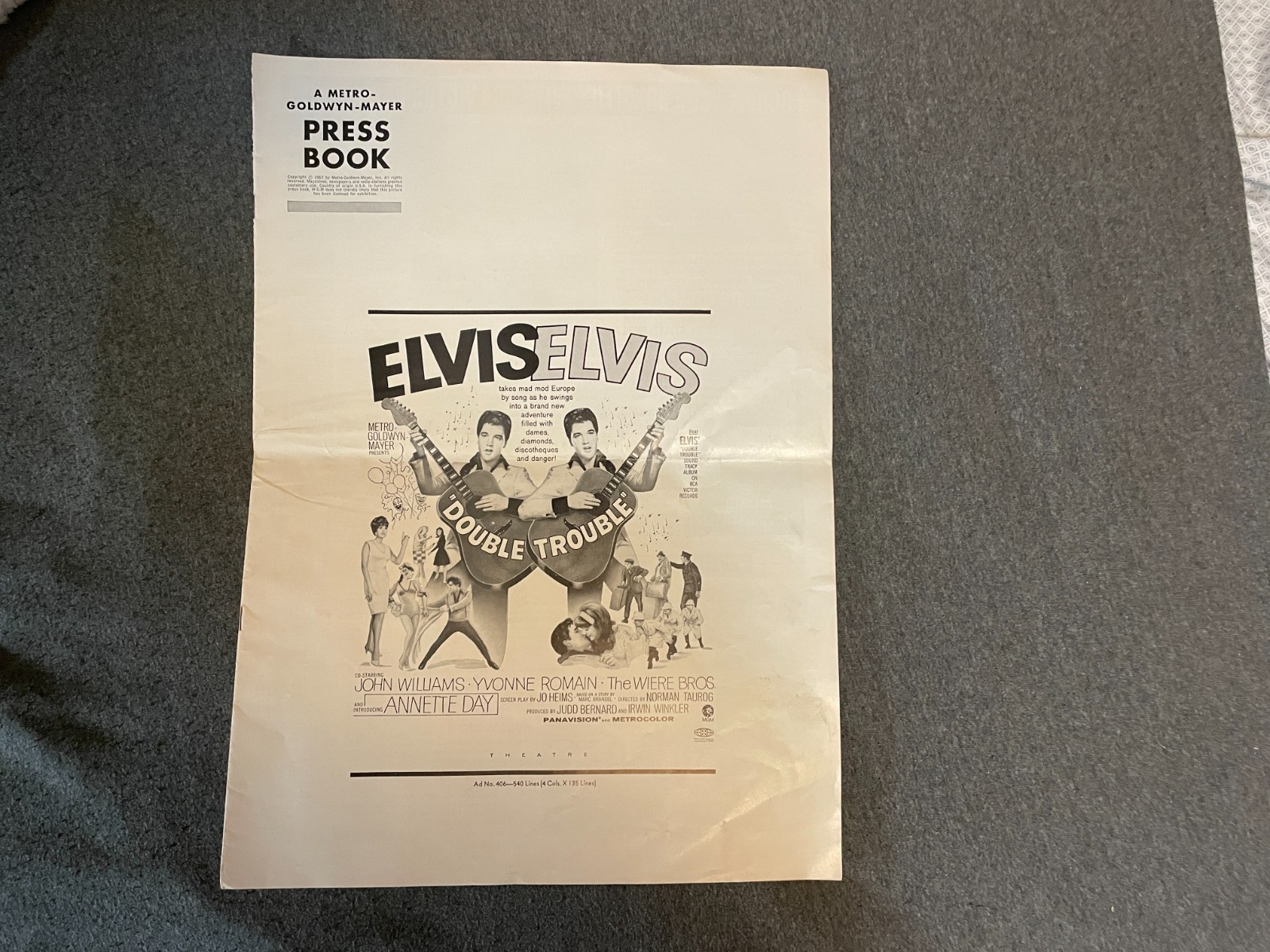1967 Elvis Presley Double Trouble Original Pressbook Press Kit Campaign Vintage
