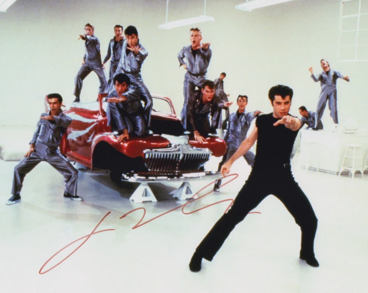 JOHN TRAVOLTA hand-signed GREASE 8×10 authentic w/ coa FANTASTIC DANCE SCENE
